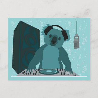 Cartes Pour Fêtes Annuelles Koala Music DJ Postcard