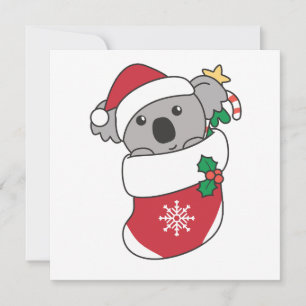 Cartes Pour Fêtes Annuelles Koala Noël Neige Animaux d'hiver Koalas