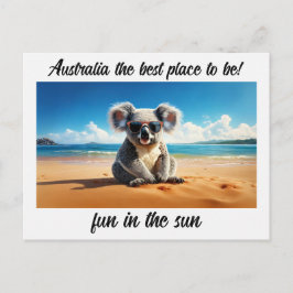 Cartes Pour Fêtes Annuelles Koala plage de sable Australie le meilleur endroit