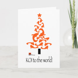 Cartes Pour Fêtes Annuelles KOI (poisson) au monde blanc sapin de Noël
