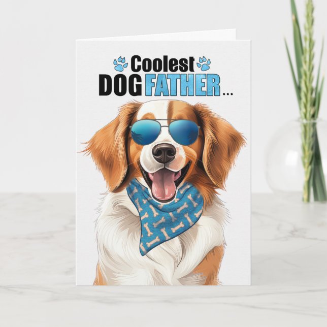 Cartes Pour Fêtes Annuelles Kooikerhondje Chien Coolest Papa Jamais Fête des p (Devant)