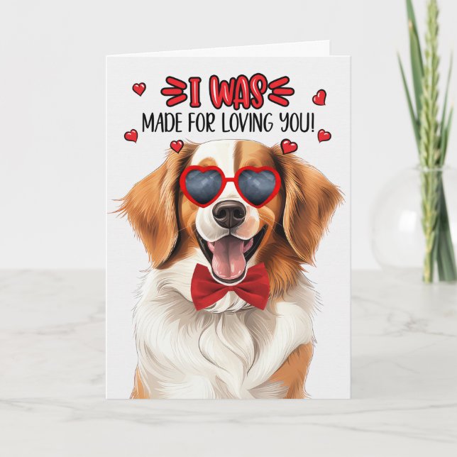 Cartes Pour Fêtes Annuelles Kooikerhondje Chien fait pour vous aimer Valentine (Devant)