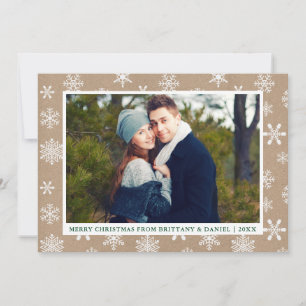 Cartes Pour Fêtes Annuelles Kraft Joyeux Christmas Couple Photo