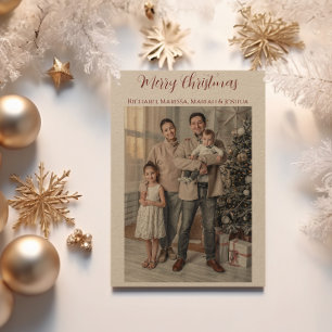 Cartes Pour Fêtes Annuelles Kraft Papier Joyeux Noël Photo de famille