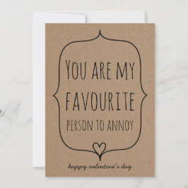 Cartes Pour Fêtes Annuelles Kraft Papier mignon Coeur drôle Valentines Jour