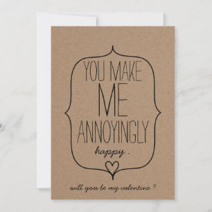 Cartes Pour Fêtes Annuelles Kraft Papier mignon Coeur drôle Valentines Jour
