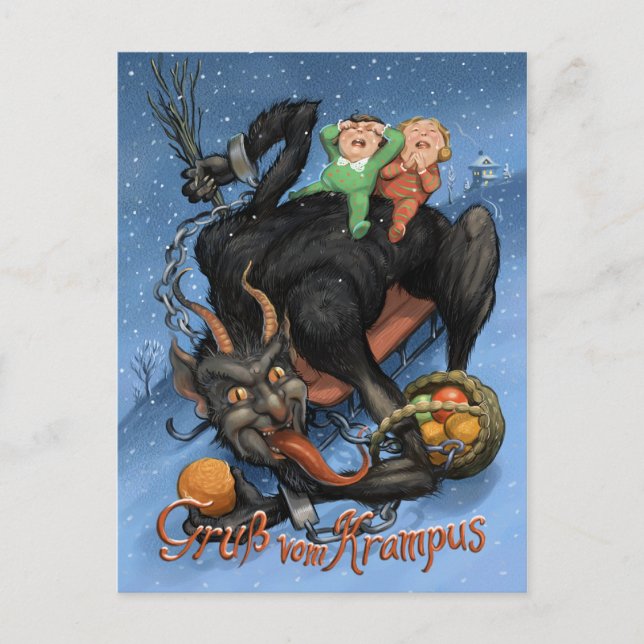 Cartes Pour Fêtes Annuelles Krampus (Devant)