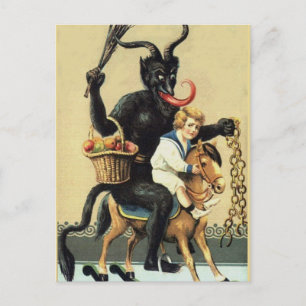 Cartes Pour Fêtes Annuelles Krampus Rocking Horse Vintage Christmas Xmas