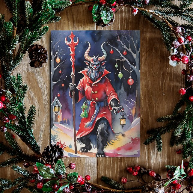 Cartes Pour Fêtes Annuelles Krampus Winter Solstice Yule (Créateur téléchargé)