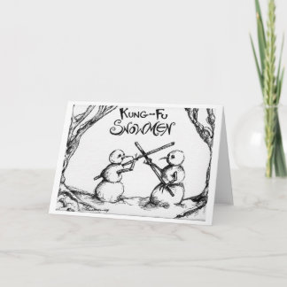 Cartes Pour Fêtes Annuelles Kung Fu Snowmen