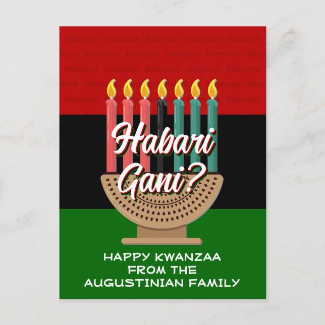 Cartes Pour Fêtes Annuelles Kwanzaa HABARI GANI (Devant)