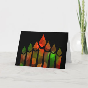 Cartes Pour Fêtes Annuelles Kwanzaa heureux Bokeh Kinara