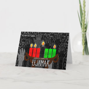 Cartes Pour Fêtes Annuelles Kwanzaa Jour 4 Ujamaa Éconimcs Coopératifs Kinara
