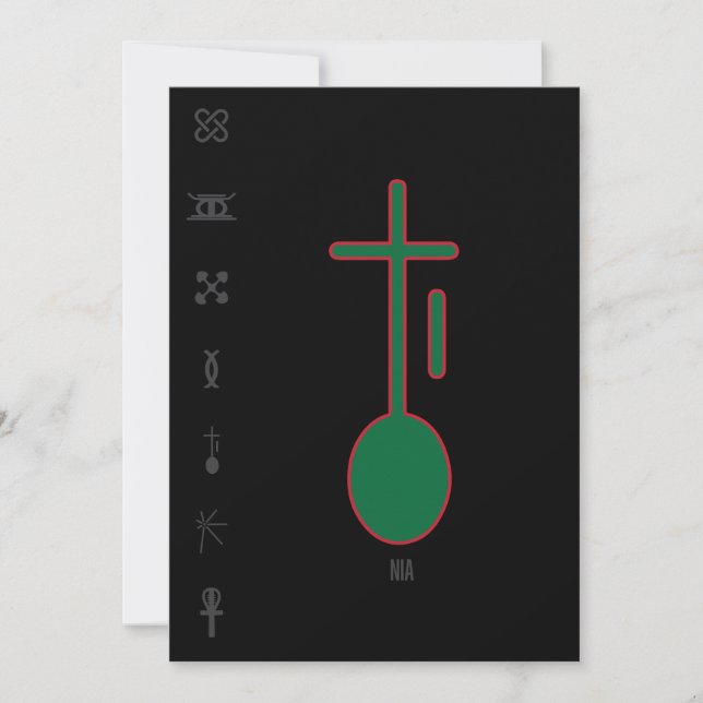 Cartes Pour Fêtes Annuelles Kwanzaa Nia (Devant)
