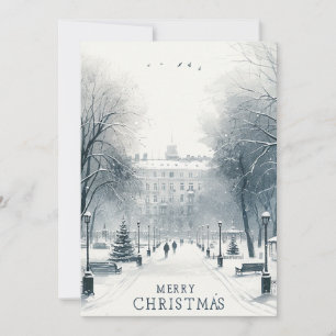Cartes Pour Fêtes Annuelles Kyiv, merveilleux hiver - Aquarelle minimaliste
