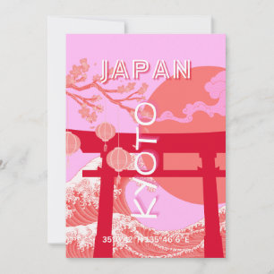Cartes Pour Fêtes Annuelles Kyoto Japon Travel Art, Art de Voyage rose