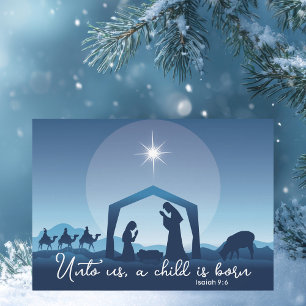 Cartes Pour Fêtes Annuelles La Bible de Noël religieuse Verse Nativité Scène
