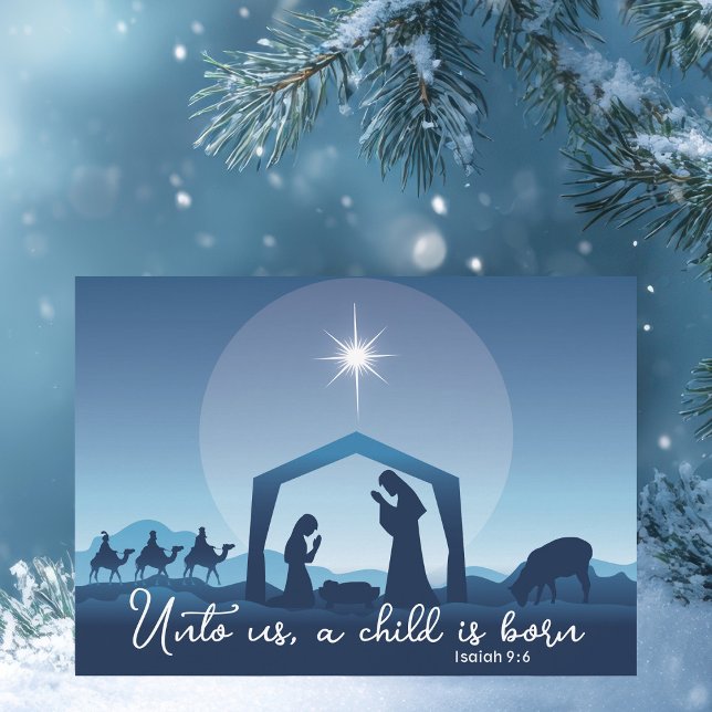 Cartes Pour Fêtes Annuelles La Bible de Noël religieuse Verse Nativité Scène (Créateur téléchargé)