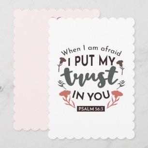 Cartes Pour Fêtes Annuelles La Bible Florale Verse Art 'Je mets ma confiance e