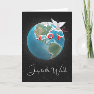 Cartes Pour Fêtes Annuelles La Colombe Blanche Avec JOIE Sur Terre