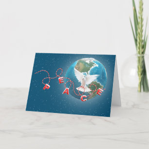 Cartes Pour Fêtes Annuelles La colombe blanche sur la planète Terre