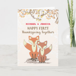 Cartes Pour Fêtes Annuelles La coutume appelle les ęrs renards de thanksgiving