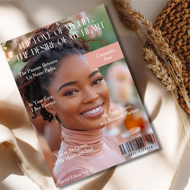 Cartes Pour Fêtes Annuelles La couverture du magazine Love of My Life (The Love of My Life Magazine cover Holiday Card)