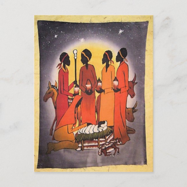 Cartes Pour Fêtes Annuelles La crèche de Noël africaine (Devant)