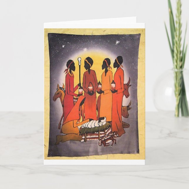 Cartes Pour Fêtes Annuelles La crèche de Noël africaine (Devant)