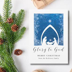 Cartes Pour Fêtes Annuelles La crèche de Noël Gloire à Dieu
