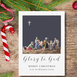 Cartes Pour Fêtes Annuelles La crèche de Noël Gloire à Dieu