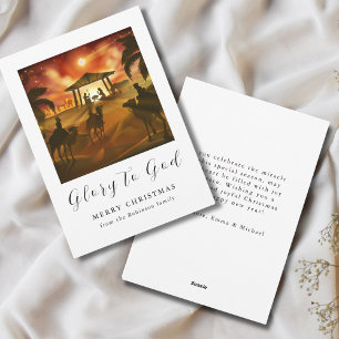Cartes Pour Fêtes Annuelles La crèche de Noël Gloire à Dieu