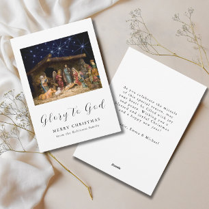 Cartes Pour Fêtes Annuelles La crèche de Noël Gloire à Dieu
