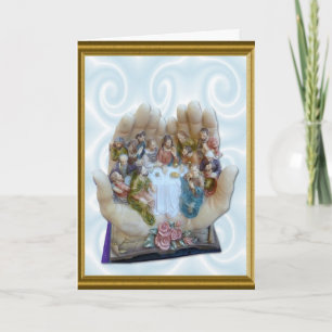 Cartes Pour Fêtes Annuelles La Dernière Cène, dans la main de Dieu