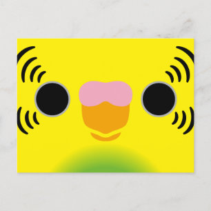 Cartes Pour Fêtes Annuelles La face d'une perruche à pieds récessifs