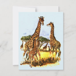Cartes Pour Fêtes Annuelles La famille Giraffe -