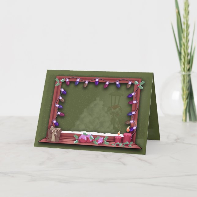Cartes Pour Fêtes Annuelles La fenêtre de Noël d'hiver allume l'insertion de (Devant)