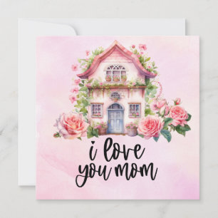 Cartes Pour Fêtes Annuelles La fête des Mères avec des fleurs roses