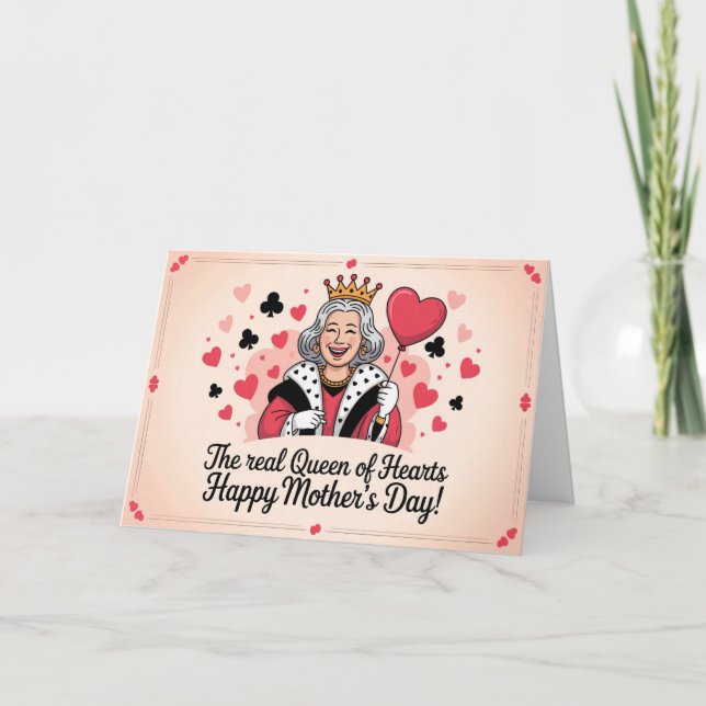 Cartes Pour Fêtes Annuelles La Fête des vraies Reines Mères Amusement Couronne (Devant)