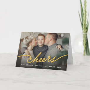 Cartes Pour Fêtes Annuelles La feuille d'or simple encourage la photo de