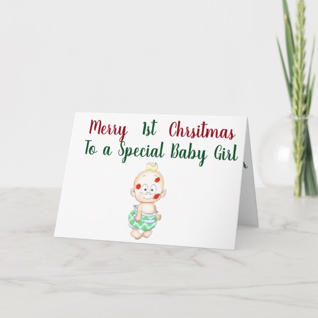 Cartes Pour Fêtes Annuelles *** LA FILLE BÉBÉ*** A ***1ère NOËL*** (Devant)