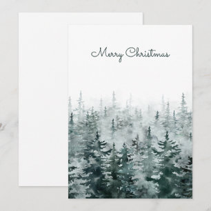 Cartes Pour Fêtes Annuelles la forêt de pins de noël