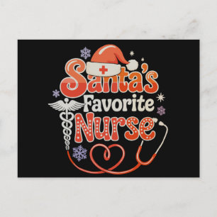 Cartes Pour Fêtes Annuelles La infirmière préférée du Père Noël Noël Xmas Vaca