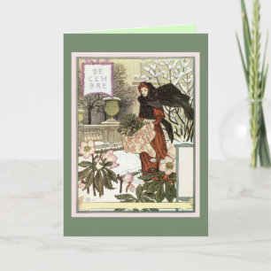 Cartes Pour Fêtes Annuelles La jolie femme jardinière classique de l'art franç