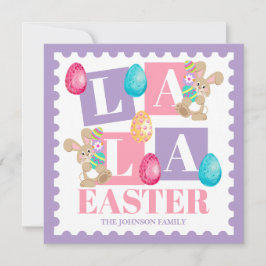 Cartes Pour Fêtes Annuelles La La Lapin de Pâques pastel