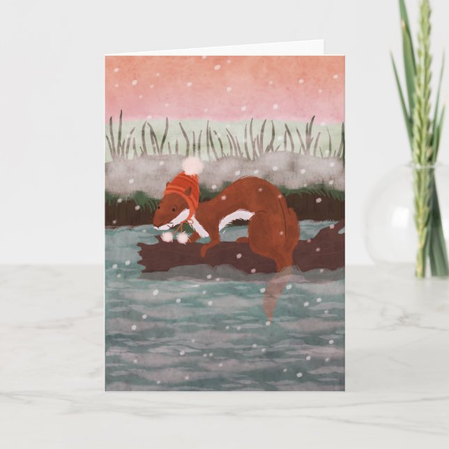 Cartes Pour Fêtes Annuelles La loutre (Devant)