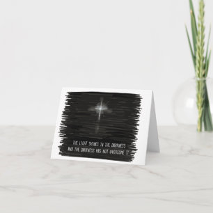 Cartes Pour Fêtes Annuelles La lumière brille dans l'obscurité