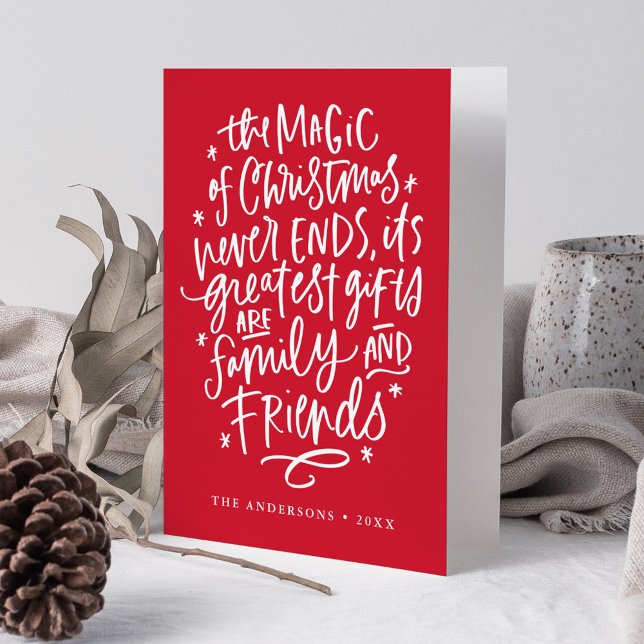 Cartes Pour Fêtes Annuelles La magie de Noël rouge non photo (Créateur téléchargé)