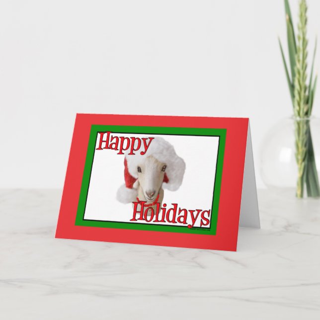 Cartes Pour Fêtes Annuelles La Mancha Chèvre Fête de Noël Noël (Devant)