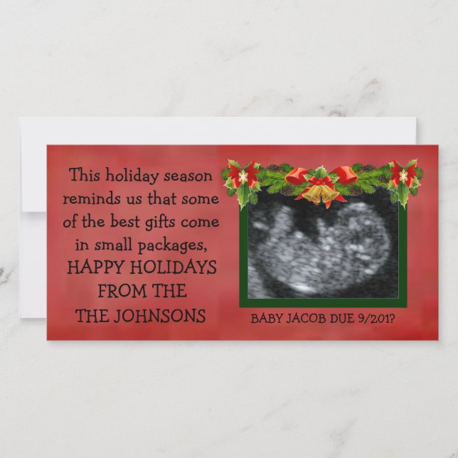 Cartes Pour Fêtes Annuelles La meilleure photo d'ultrason de cadeaux de Noël (Devant)